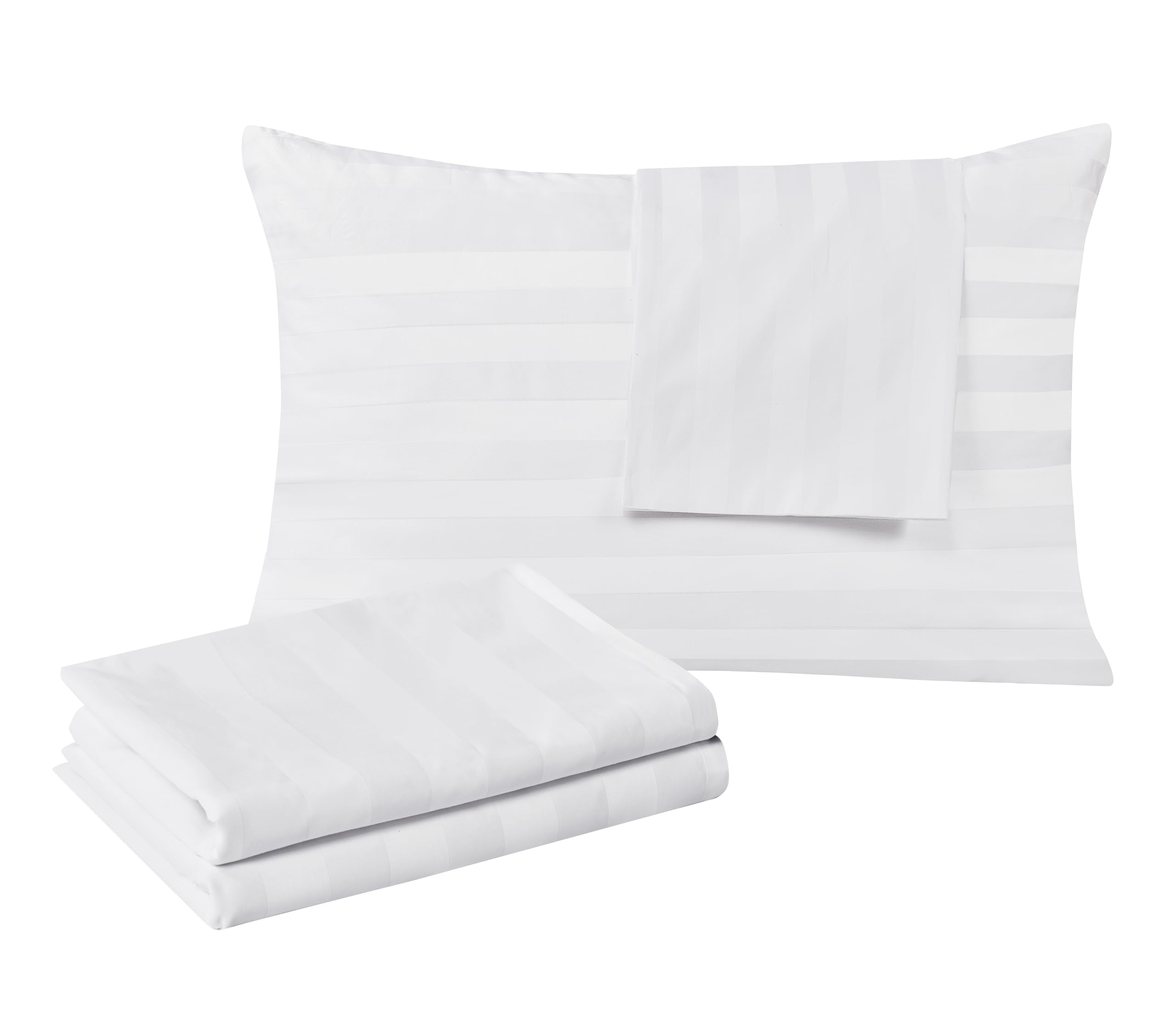Shunjie.Home 100% Egyptian Cotton Standard Pillow Protectors Set Of 4, 400 Thread Count Sateen Weave White Cooling Pillowcase, E
